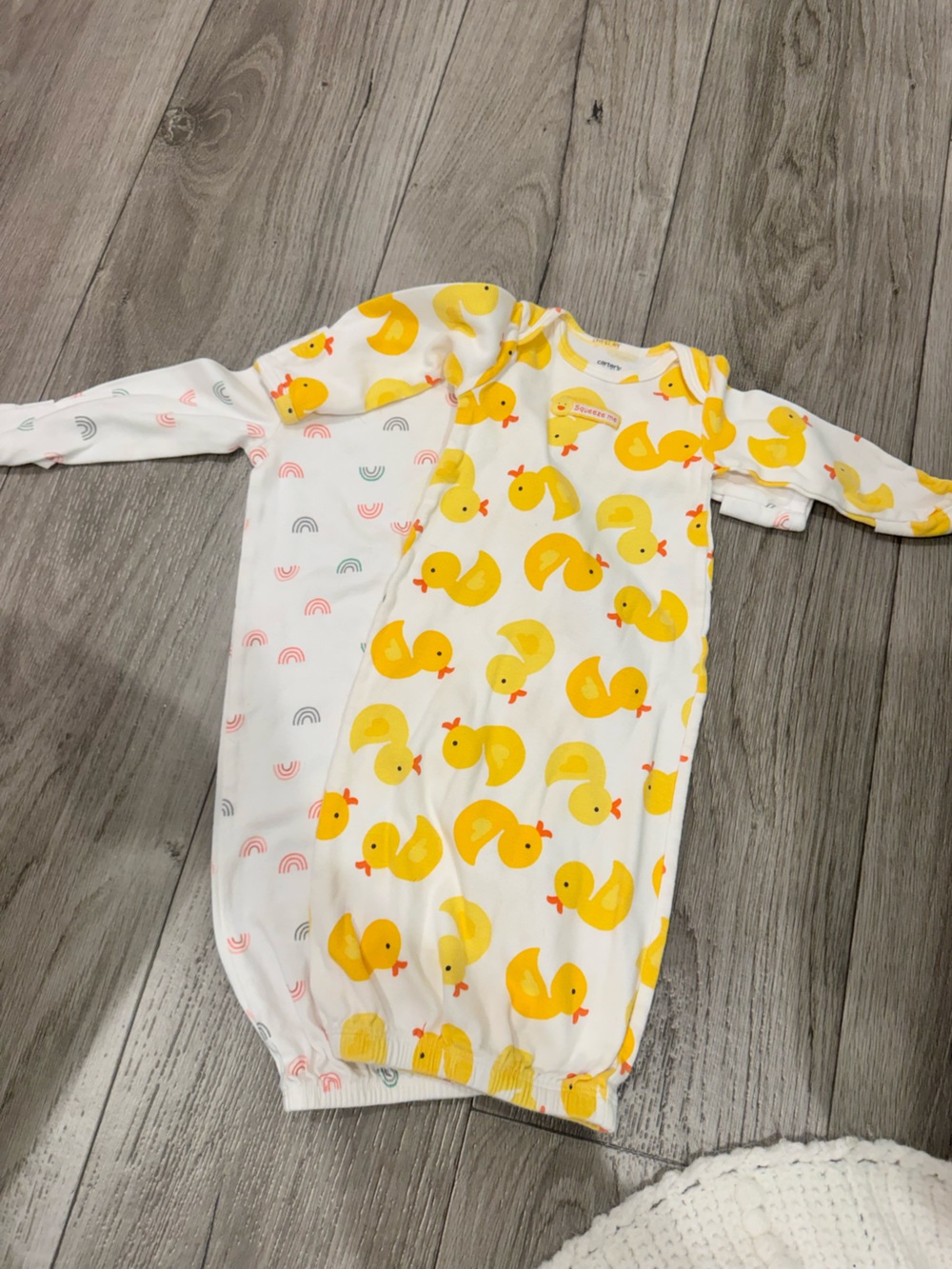 Yellow Duck & Rainbow Print Infant Sleeper carters